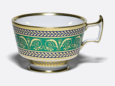 Чашка с блюдцем кофейная 158 мл.,  форма Александрия, рисунок Золотой 52 арт. 81.19205.00.1