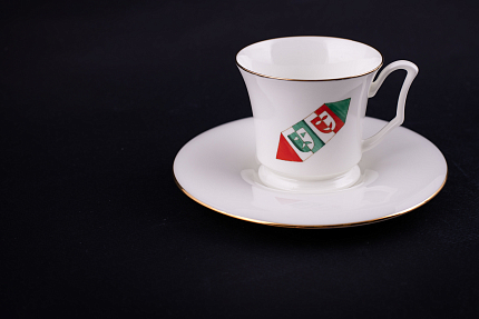 Чашка с блюдцем кофейная, рисунок Конфета Маска, форма Юлия, арт 61.21054.00.1