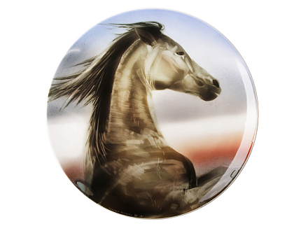 Блюдо декоративное 450 мм форма Круглая рисунок Лошади.Октябрь арт. 60.07102.00.5