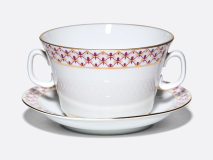 Чашка с блюдцем для бульона Молодежная Сетка-Блюз 2 арт. 81.26642.00.1, 