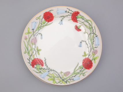 Тарелка плоская 200 мм, форма Стандартная-2, рисунок Сад Алисы светло-серый, арт 80.49310.00.1, 