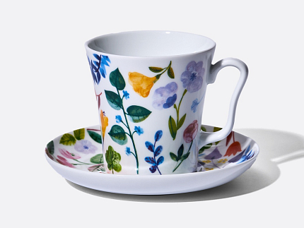 Бокал с блюдцем форма Ленинградский рисунок Primavera (Примавера), арт. 81.34502.00.1