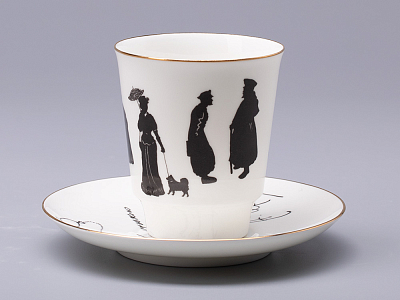 Чашка с блюдцем 165 мл форма Майская рисунок Русские писатели Чехов, арт. 81.31160.00.1