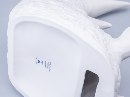 Скульптура форма Носорог голова, Белый бисквит, арт 82.49078.00.1, 