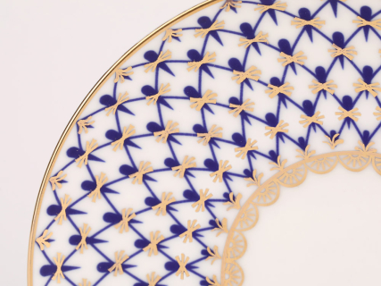 Трехпредметный комплект чайный форма Волна рисунок Кобальтовая сетка 155 мл арт. 81.15669.00.1, 