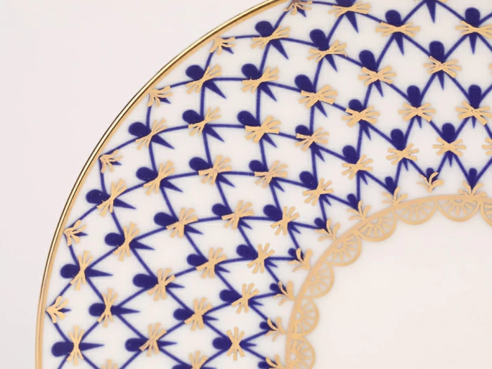 Трехпредметный комплект чайный форма Волна рисунок Кобальтовая сетка 155 мл арт. 81.15669.00.1, 