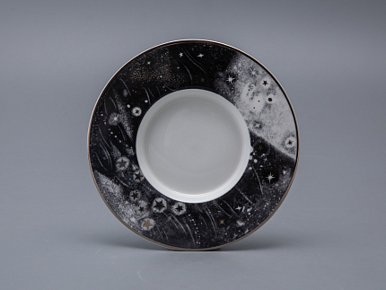 Бокал с блюдцем и крышкой 400 мл в подарочной упаковке, форма top рисунок Черный мустанг, арт 81.34276.00.1