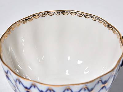 Чашка с блюдцем чайная 250 мл форма Тюльпан рисунок Кобальтовая сетка арт. 81.10105.00.1