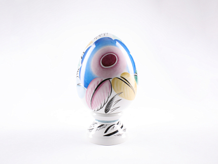 Яйцо пасхальное Большой размер на подставке форма Императорская ,рисунок Синий сад, арт 60.13785.00.1