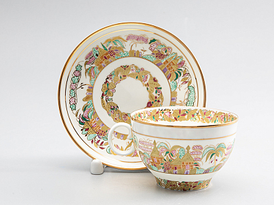 Сервиз чайный форма Яблочко рисунок Пейзажный фриз, 6 персон 15 предмета арт. 81.14525.01.1