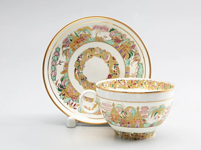 Сервиз чайный форма Яблочко рисунок Пейзажный фриз, 6 персон 15 предмета арт. 81.14525.01.1, 