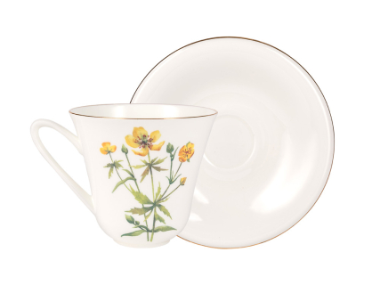 Чашка с блюдцем чайная форма Сад рисунок Лютик арт. 81.26758.00.1, 