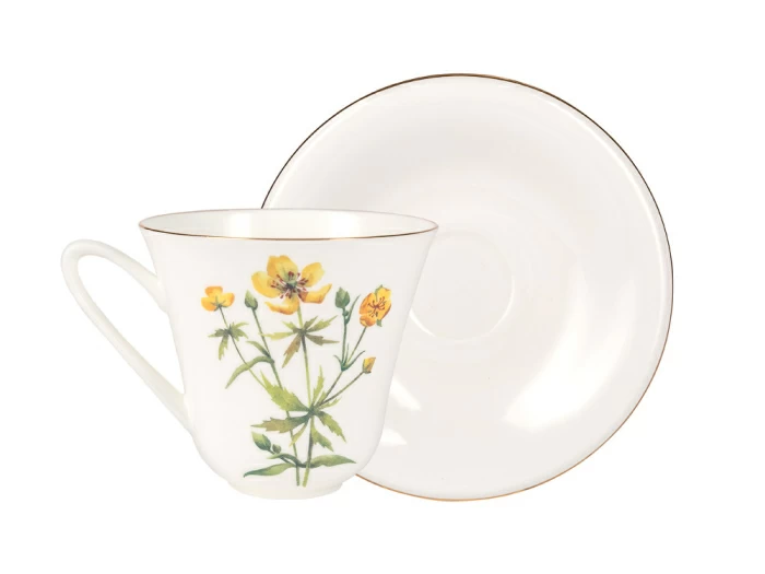 Чашка с блюдцем чайная форма Сад рисунок Лютик арт. 81.26758.00.1, 