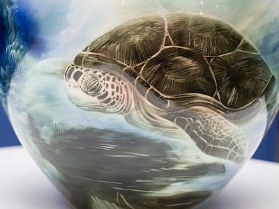 Ваза рисунок Подводный мир, форма Круглая, арт 80.41267.00.1