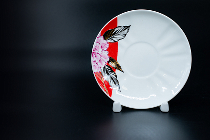 Блюдце Красная Роза на форме Ветерок, арт 60.00212.00.1