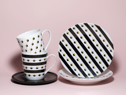 Чашка с блюдцем чайная форма Колокол рисунок Балтийский берег 3, арт. 81.31864.00.1, 