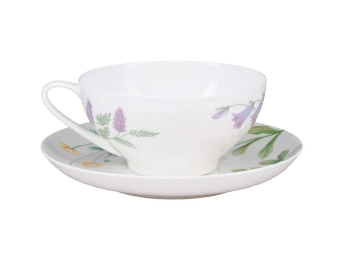 Чашка с блюдцем чайная 300 мл форма Купольная рисунок Полевые цветы №2 арт. 81.23108.00.1, 