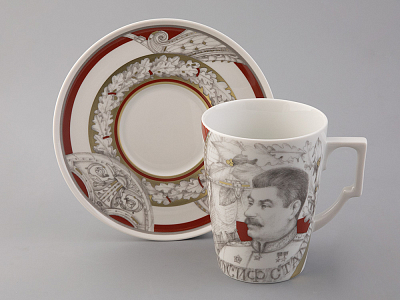 Бокал с блюдцем в подарочной упаковке, форма Гранд, рисунок Маршалы Победы. Иосиф Сталин, арт. 81.33241.00.1