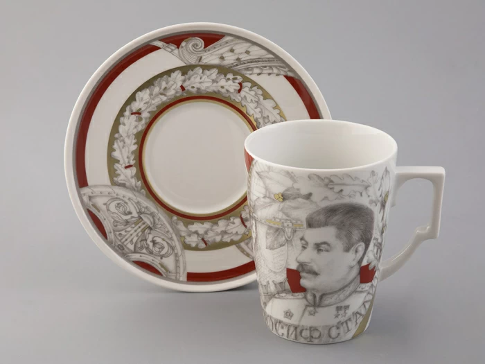 Бокал с блюдцем в подарочной упаковке, форма Гранд, рисунок Маршалы Победы. Иосиф Сталин, арт. 81.33241.00.1, 