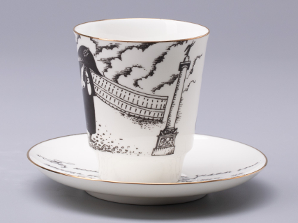 Чашка с блюдцем 165 мл форма Майская рисунок Русские писатели Гоголь, арт. 81.31156.00.1, 