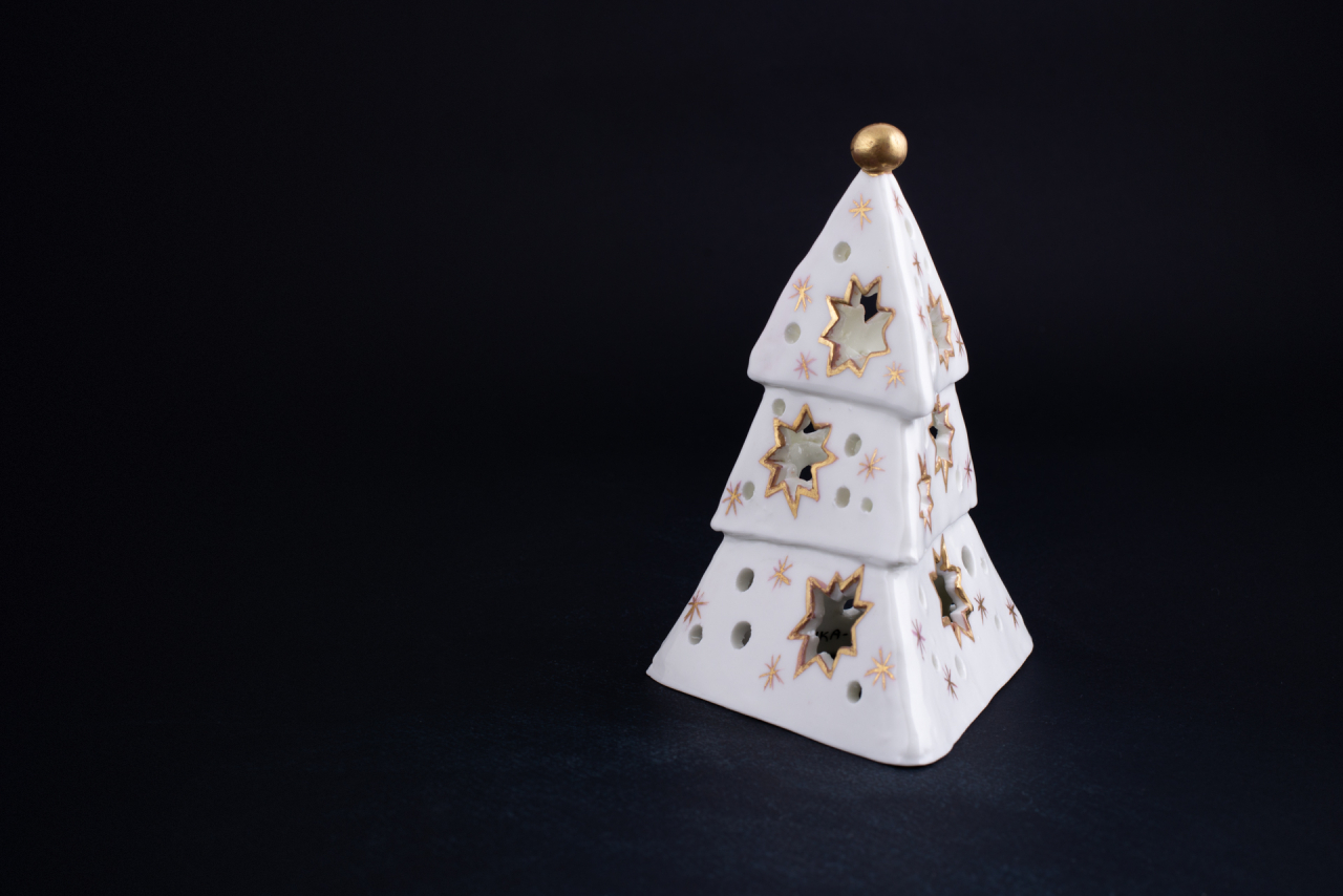 Подсвечник Елочка-звезда, рисунок Золотой, арт 60.15275.00.1, 