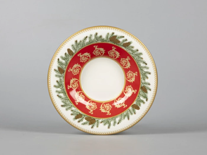 Чашка с блюдцем чайная 210 мл форма Юлия рисунок Рождественское чаепитие арт. 81.30682.00.1, 