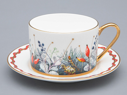 Чашка с блюдцем 250 мл, форма Идиллия, рисунок Календа-2, арт. 81.33748.00.1