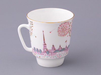Чашка с блюдцем форма Майская рисунок Волшебная ночь арт. 81.27381.00.5
