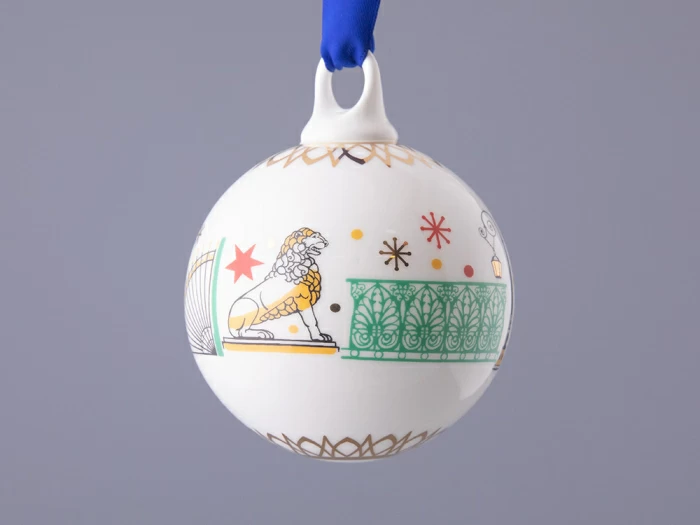 Подарочный набор Ёлочных украшений, форма Шар с петелькой, рисунок Рождественский Петербург, арт. 81.32760.00.1, 