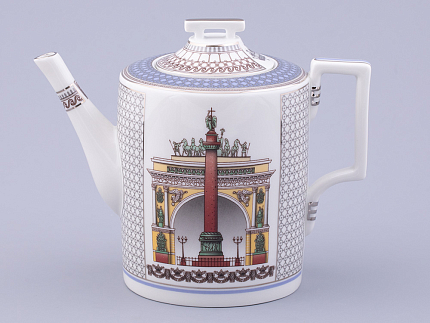 Сервиз чайный на 6 персон 21 предмет, форма Гербовая, рисунок Серебряный город, арт. 81.32583.00.1