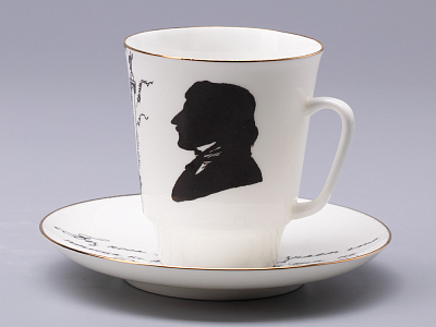 Чашка с блюдцем 165 мл форма Майская рисунок Русские писатели Гоголь, арт. 81.31156.00.1