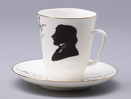 Чашка с блюдцем 165 мл форма Майская рисунок Русские писатели Гоголь, арт. 81.31156.00.1