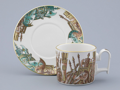 Чашка с блюдцем в подарочной упаковке, форма Охотничий, рисунок Триумф Victoria, арт. 81.32470.00.1