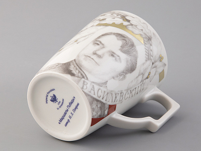 Бокал с блюдцем в подарочной упаковке, форма Гранд, рисунок Маршалы победы Василевский А.В., арт. 81.33242.00.1