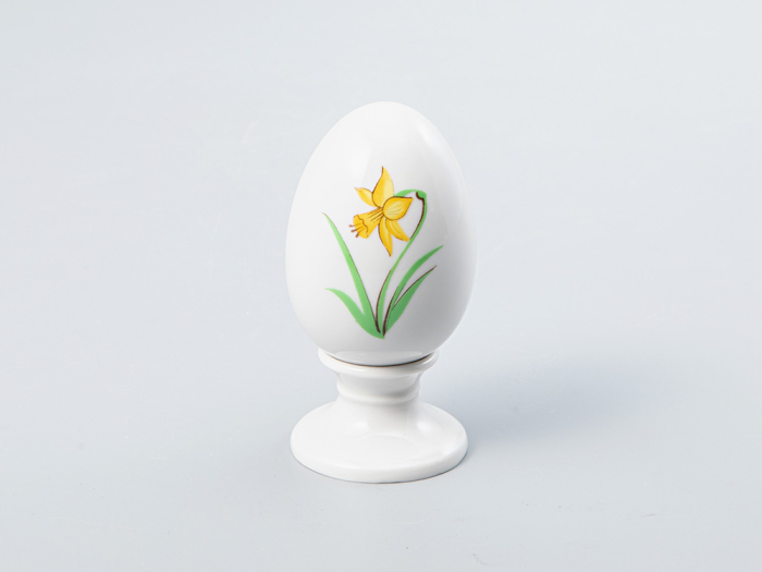 Яйцо пасхальное на подставке форма Нева рисунок Желтый нарцисс, арт. 80.98856.00.1, 