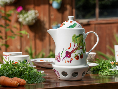 Чайник с подогревателем, 1200 мл рисунок Мамина Дача форма OPTY, арт. 80.02054.00.1