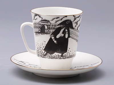 Чашка с блюдцем 165 мл форма Майская рисунок Русские писатели Гоголь, арт. 81.31156.00.1