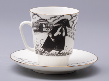 Чашка с блюдцем 165 мл форма Майская рисунок Русские писатели Гоголь, арт. 81.31156.00.1, 