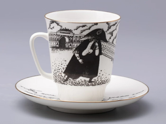 Чашка с блюдцем 165 мл форма Майская рисунок Русские писатели Гоголь, арт. 81.31156.00.1, 