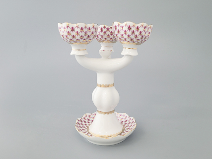 Подсвечник Трехрожковый Тюльпан Сетка-Блюз арт. 80.50232.00.1, 