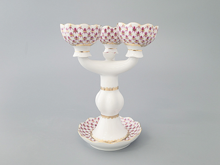 Подсвечник Трехрожковый Тюльпан Сетка-Блюз арт. 80.50232.00.1