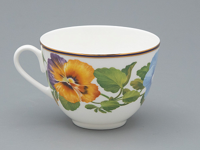 Чашка с блюдцем чайная форма Весенняя 2 рисунок Виола 2, арт. 81.34139.00.1