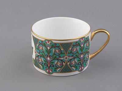 Чашка с блюдцем 250 мл в подарочной упаковке форма Соло, рисунок, Фиалка надрезанная, арт. 81.32656.00.1