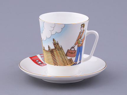Чашка с блюдцем форма Майская рисунок Университет, арт. 81.32624.00.1