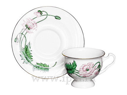 Чашка с блюдцем чайная форма Айседора рисунок Пионовидный 250 мл арт. 81.19344.00.1