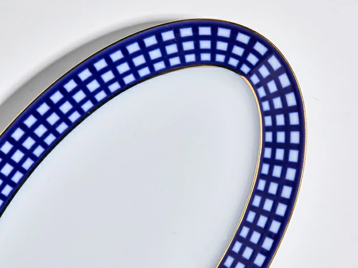 Сервиз столовый на 6 персон 21 предмет, форма Европейская, рисунок Кобальтовая клетка, арт. 81.11329.00.1, 