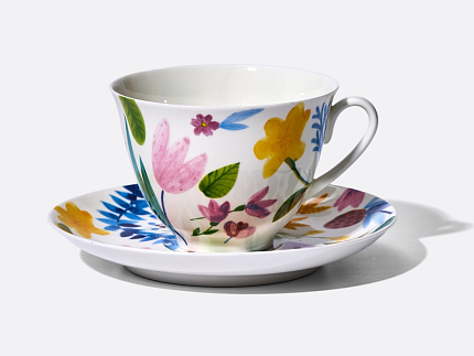 Чашка с блюдцем чайная 250 мл форма Весенняя рисунок Primavera (Примавера), арт. 81.34273.00.1