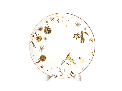 Чашка с блюдцем кофейная 200 мл.,  форма Гвоздика,  рисунок Веселый праздник арт. 81.19272.00.1