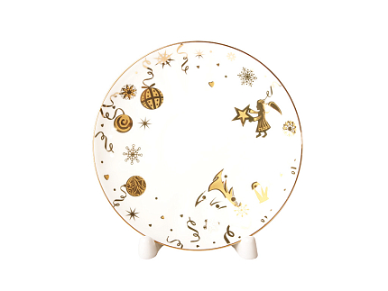 Чашка с блюдцем кофейная 200 мл.,  форма Гвоздика,  рисунок Веселый праздник арт. 81.19272.00.1