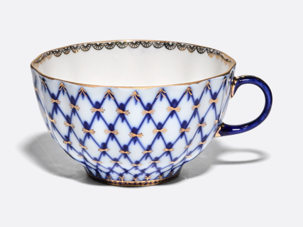 Чашка с блюдцем чайная 250 мл форма Тюльпан рисунок Кобальтовая сетка арт. 81.10105.00.1, 